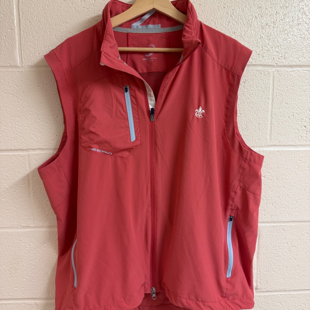 Zero Restriction Z700 Mens Golf Performance Full Zip Vest XL Pink Breathable